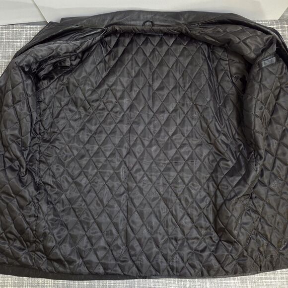 Massini Collection Soft Leather Car Coat Men's XL Black Button-Up Quilt Lining - Picture 6 of 13